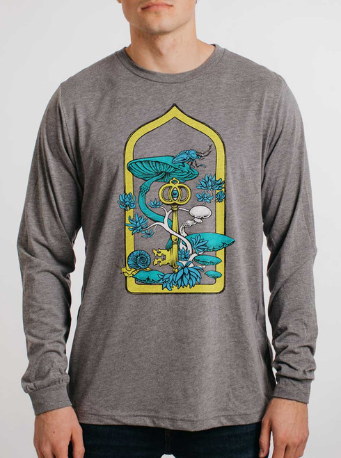 Hidden Key - Multicolor on Heather Grey Men's Long Sleeve