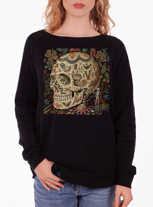 Still Alive - Multicolor on Black Women's California Sweatshirt