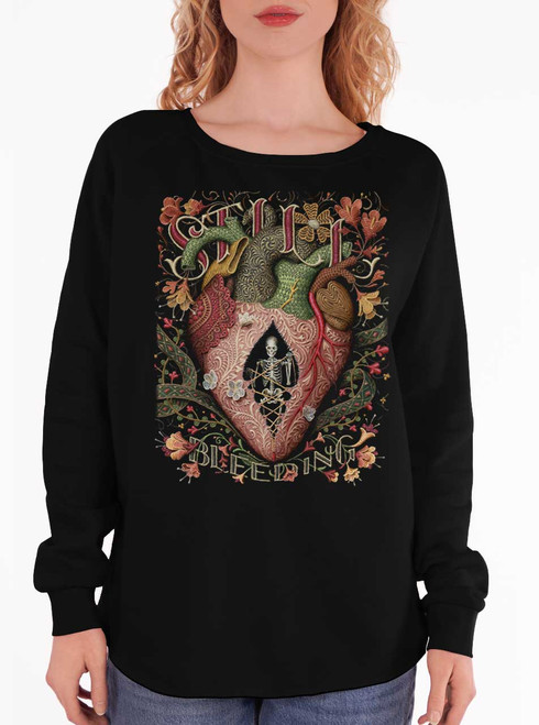 Still Bleeding - Multicolor on Black Women's California Sweatshirt