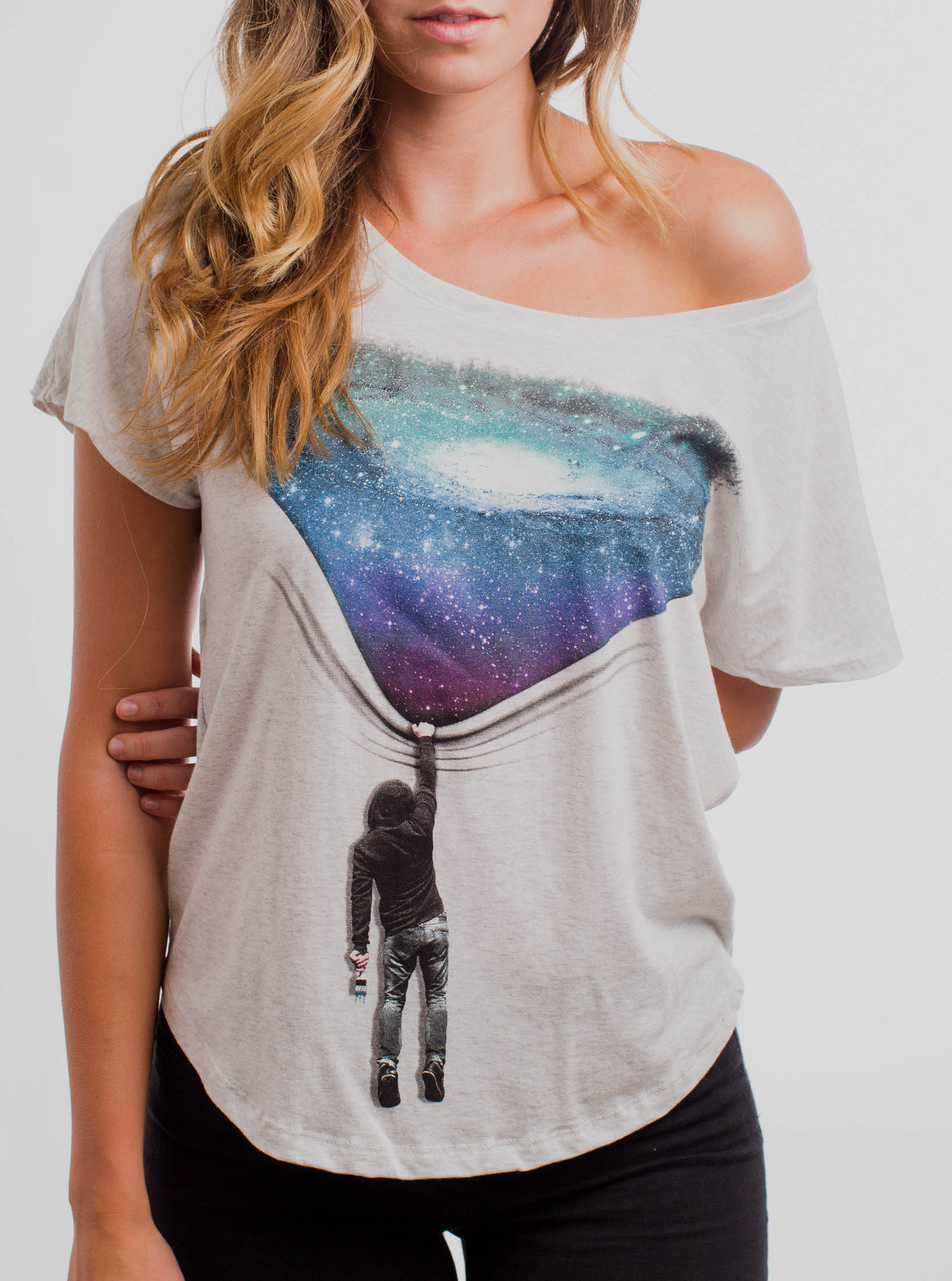 Hang Man - Multicolor on Heather White Triblend Womens