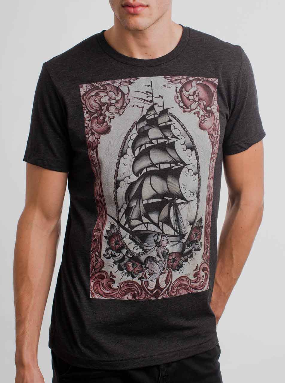 Clipper Ship - Multicolor on Mens T Shirt - Curbside Clothing