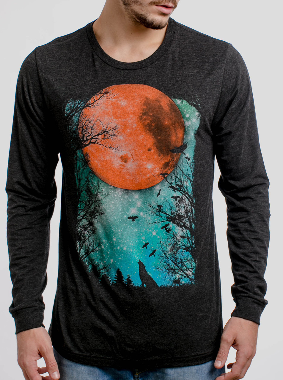 Blood Moon - Multicolor on Heather Black Triblend Men's Long