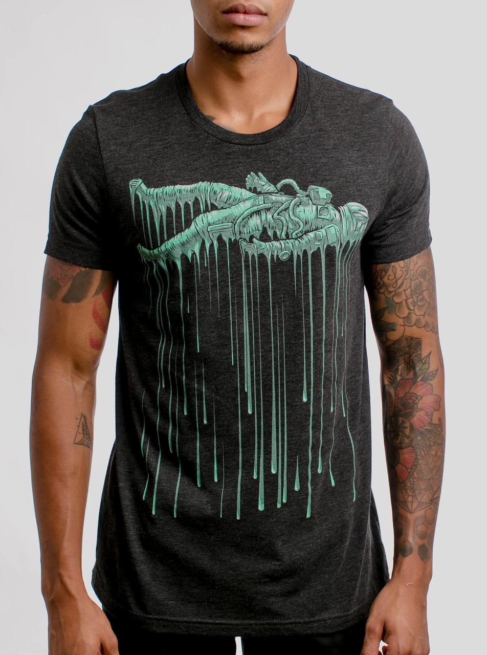 Astro Drip - Multicolor on Heather Black Triblend Mens T Shirt