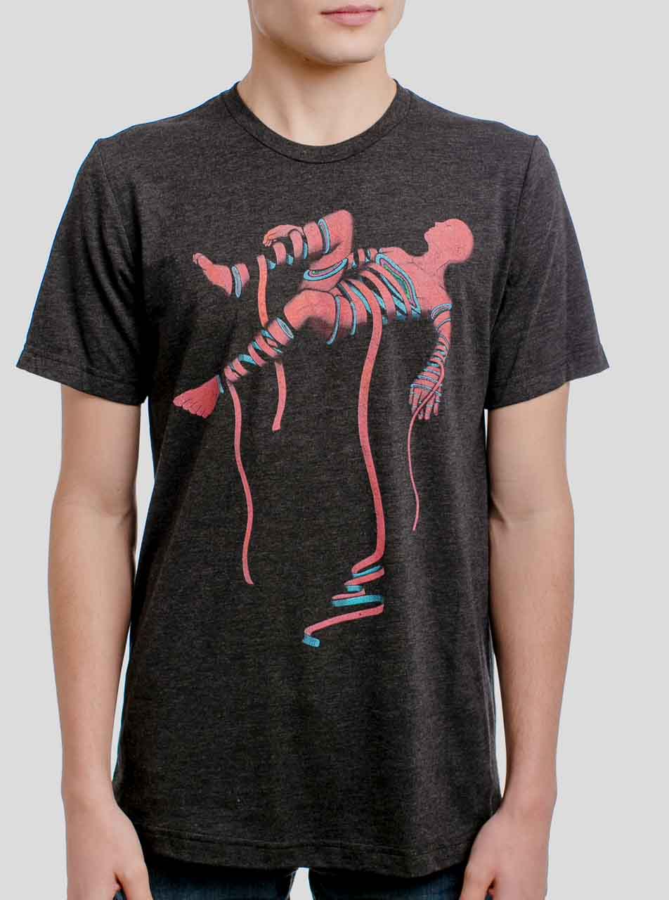 Unraveling - Multicolor on Heather Black Triblend Mens T
