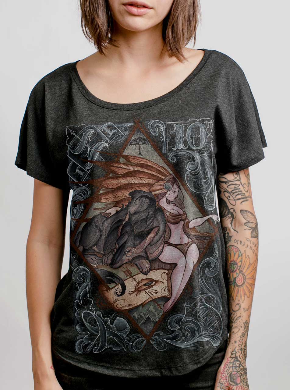 Women's T-Shirts [Out of Print] This is How We Roll Dolman Tee (Heather Grey) (Womens) Koi - Multicolor on Heather Grey Triblend Womens Dolman T