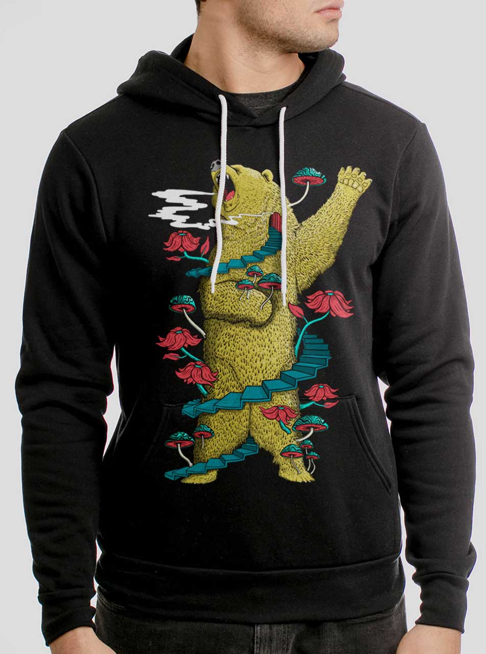 Big Bear - Multicolor on Black Men's Pullover Hoodie