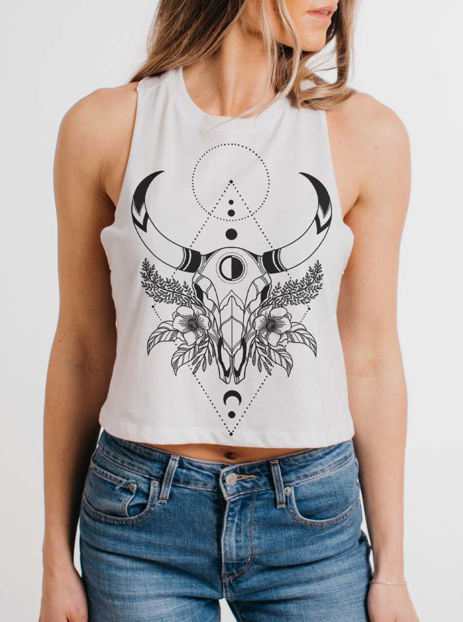 bull skull tank top