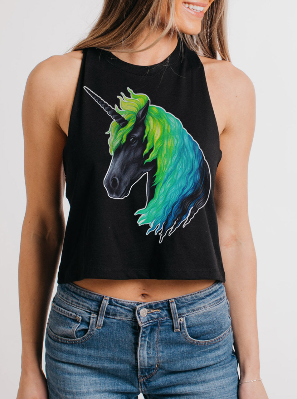 Unicorn - Multicolor on Black Womens 