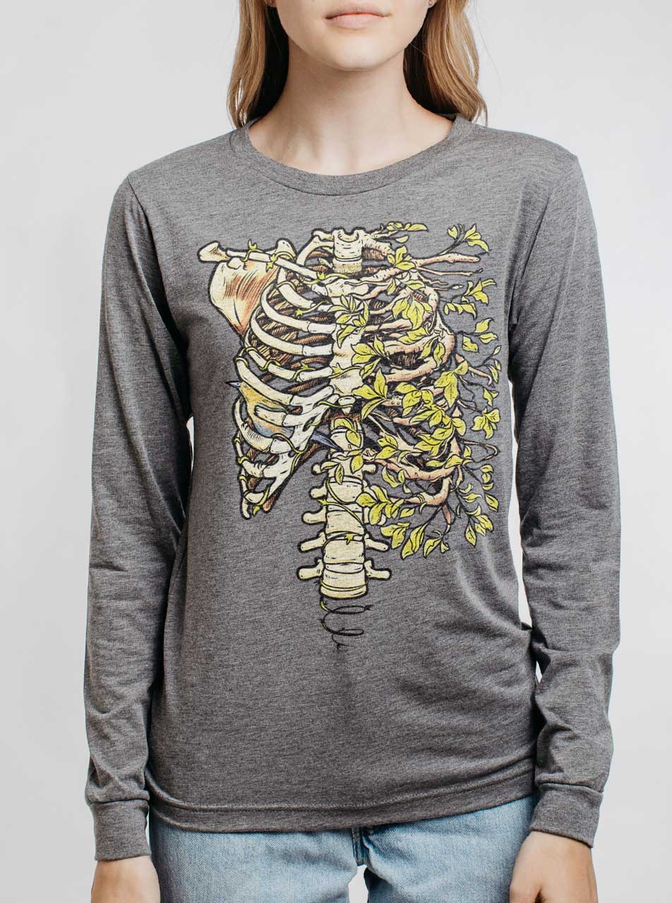 Ribs - Multicolor on Heather Grey Triblend Womens Long Sleeve