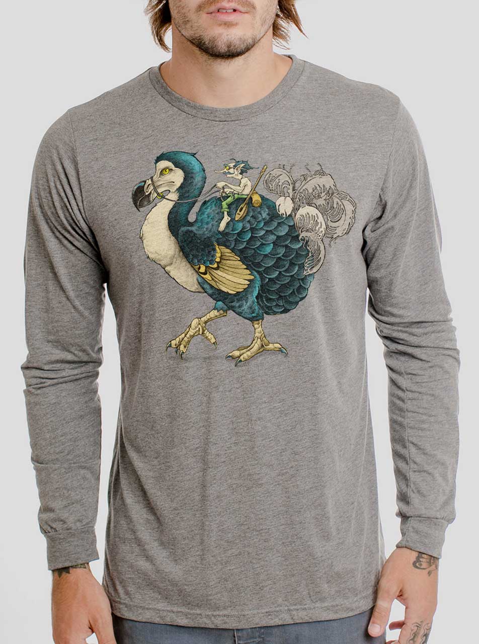 Dodo - Multicolor on Heather Grey Men's Long Sleeve - Curbside