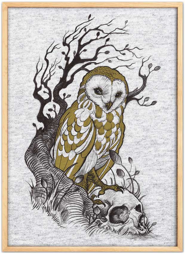 Owl and Skull