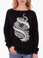 Kraken Diving - White on Black Women's California Sweatshirt