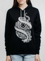 Kraken Diving - White on Black Women's Pullover Hoodie