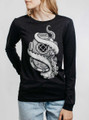 Kraken Diving - White on Heather Black Triblend Womens Long Sleeve