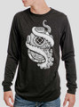 Kraken Diving - White on Heather Black Triblend Men's Long Sleeve
