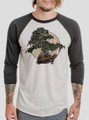 Bonsai Turtle - Multicolor on Heather White and Black Triblend Raglan