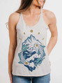 Equinox - Multicolor on White Triblend Womens Racerback Tank Top