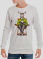 Camping Deer - Multicolor on Heather White Men's Long Sleeve