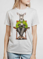 Camping Deer - Multicolor on Heather White Triblend Womens Unisex T Shirt