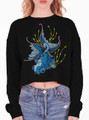 Black Moor - Multicolor on Black Women's Cropped Sweatshirt