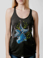 Black Moor - Multicolor on Heather Black Triblend Womens Racerback Tank Top