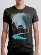 Bear Moon - Multicolor on Heather Black Triblend Mens T Shirt ...