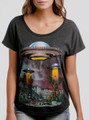 UFOs - Multicolor on Heather Black Triblend Womens Dolman T Shirt