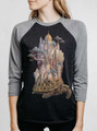 Home and Elsewhere - Multicolor on Heather Black and Grey Triblend Womens Raglan