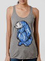 Inked Bear - Multicolor on Heather Grey Triblend Womens Racerback Tank Top