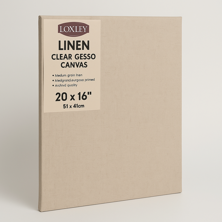 Loxley Linen Clear Gesso Canvas - 20" x 16"  