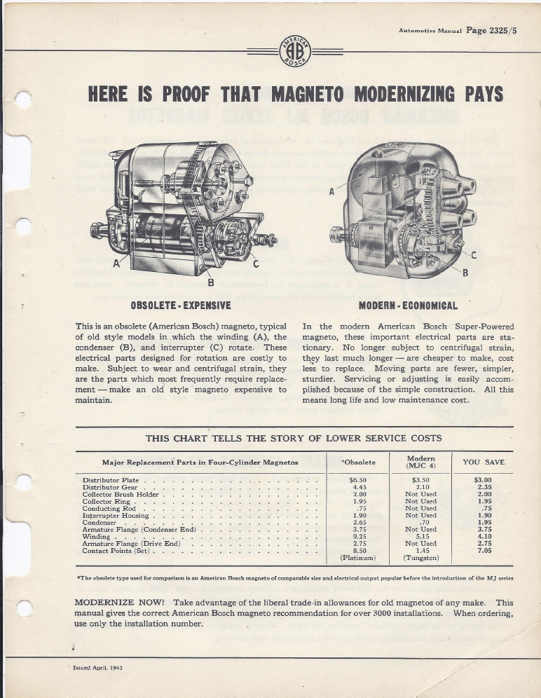 American Bosch Magneto catalog 1945