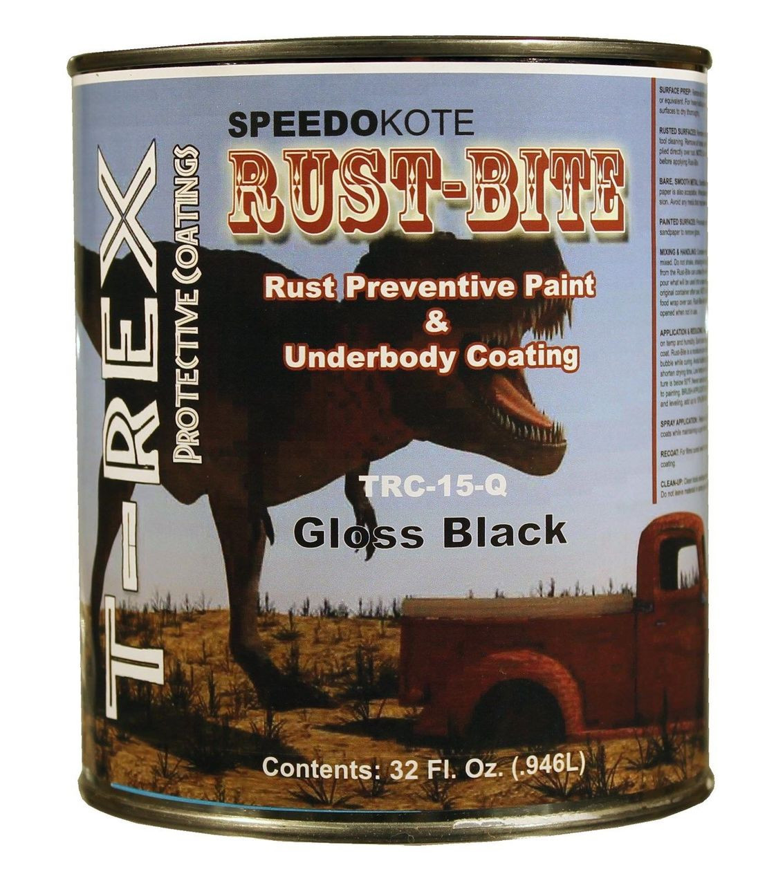 TRC-15-Q, Rust Preventive Underbody Gloss Black Paint, Quart, RUST