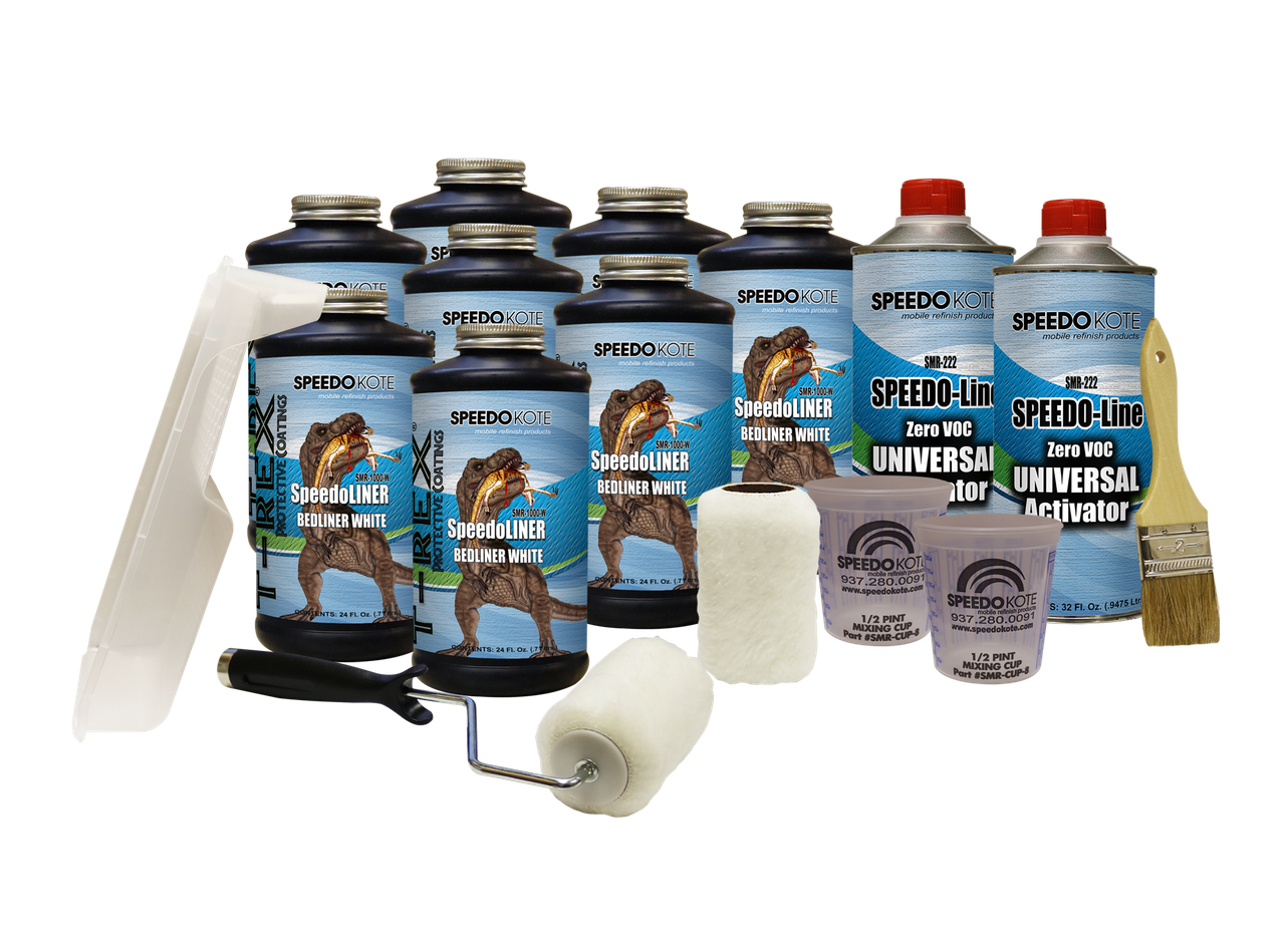 SMR-1000WROLL-K8 T-Rex White Roll On Truck Bed Liner, 2K Urethane, 8 quart kit T-Rex Protective Coatings