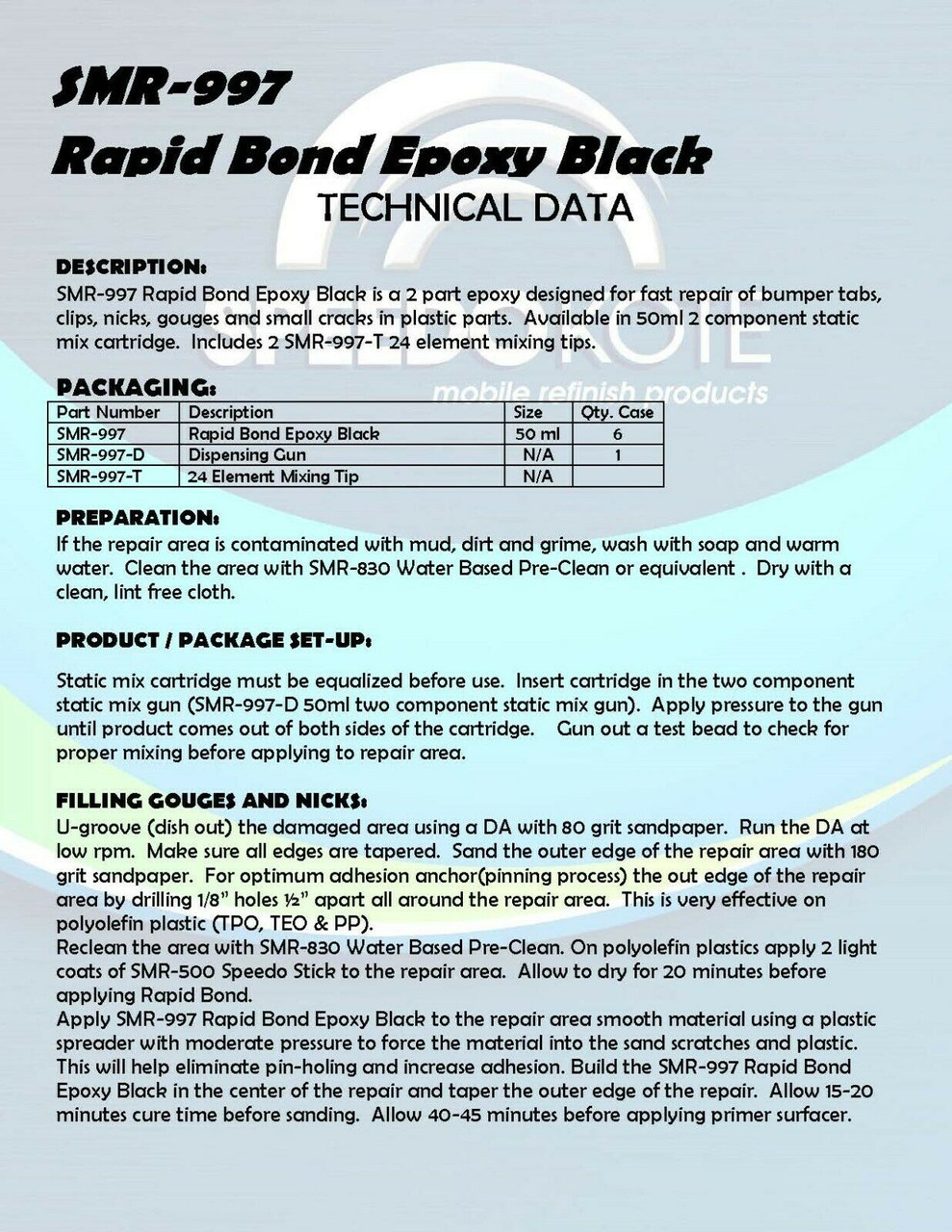 Rapid Bond Black Epoxy Powerful Adhesion, sets in 40-60 seconds, 1.7 oz. SMR-997
