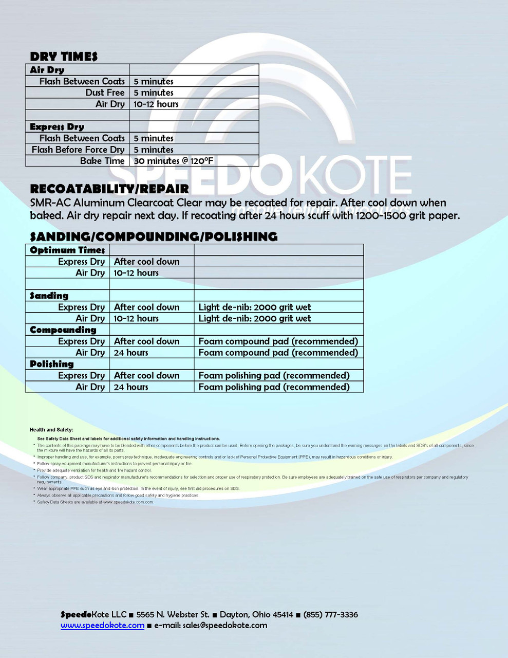 Direct to Aluminum Clear Coat 2K Urethane, SMR-ACG/ACA 4:1