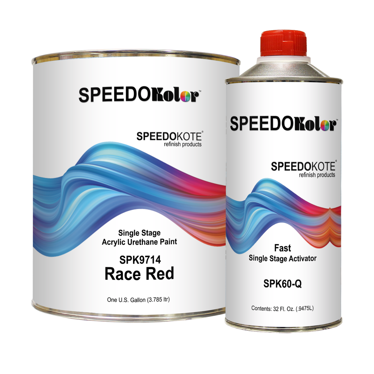 High Gloss Race Red 2K Acrylic Urethane, 4:1 Gallon Cool Temp Kit, SPK9714/SPK60 2.8 VOC Race Red Single Stage Paint, Use in 60 - 70 F