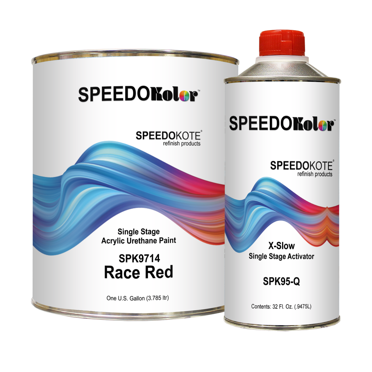 High Gloss Race Red 2K Acrylic Urethane, 4:1 Gallon Hot Temp Kit, SPK9714/SPK95 2.8 VOC Race Red Single Stage Paint, Use in 90+ F