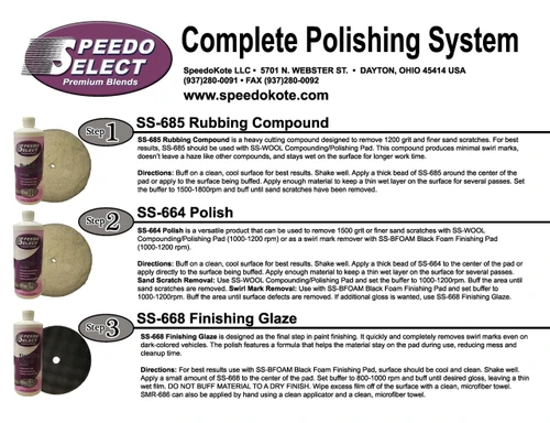Step 1, SS-685-1 Rubbing Compound Removes 1200 Grit, Fast Cut, 1 GALLON Detail Products