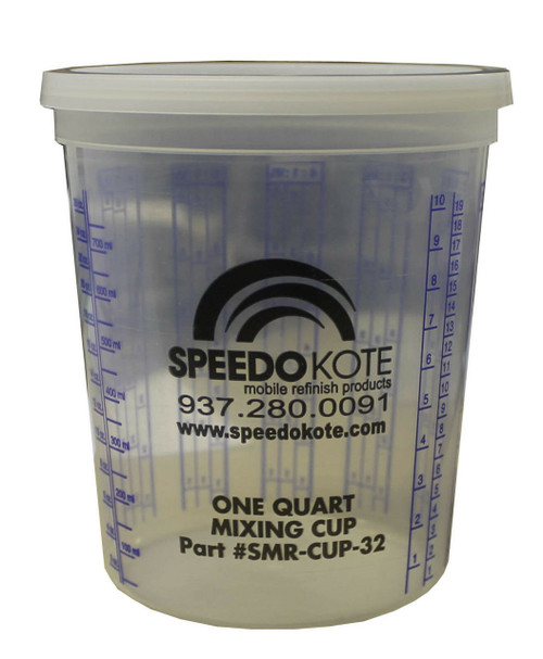 SMR-CUP-32 Clear Plastic Paint Mixing Cup 32oz Ounce - Speedokote LLC