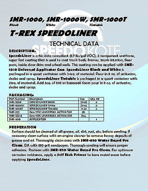 Premium Adjustable Tip Undercoating, Texture, Bed Liner Spray Gun,  SMR-1000HDGUN - Speedokote LLC