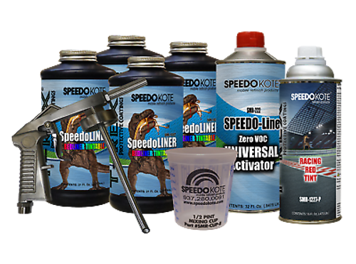 T-Rex Racing Red Truck Bed Liner kit, SMR-1000RR-K4 Bedliner 4 quarts w/Free Gun