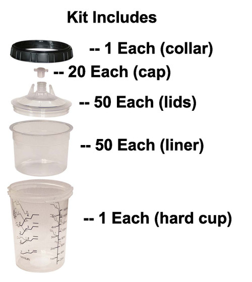 Speedokote Q-Cup 180ml Disposable Liner Cup System, 190 micron