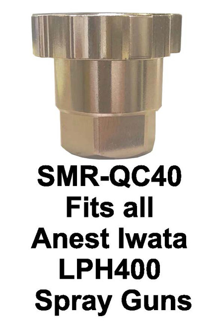 Q-Cup Spray Gun Cup Adapter SMR-QC40 - Fits Anest Iwata LPH400 Spray Guns