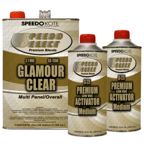 Ultra High Gloss 2.1 voc Clear Coat, 2:1 Clearcoat 6 Qt Mid Temp. Kit, SS-1200/75