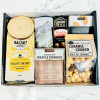 Coffee Time Gift Box with medium roast coffee, travel mug, biscotti, chocolates, popcorn, and wafers