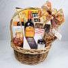 Give Thanks Thanksgiving Gift Basket with gourmet cheese, wine, crackers, pâté and savoury treats