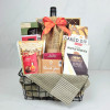 The Thankful Table Thanksgiving Gift Basket with gourmet cheese, crackers, chocolates and wine