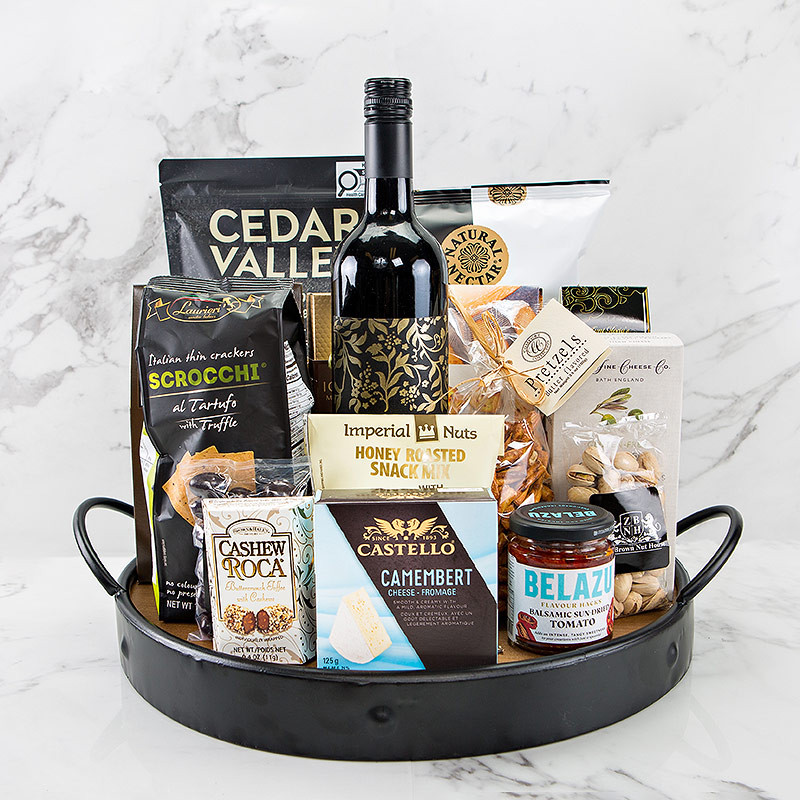 Gourmet Platter with Wine - Canadian Food Platter Delivery Toronto