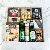 Kickoff Snacks & Beer Basket with gourmet savoury snacks, charcuterie items, and Canadian beer