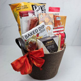 Canadian Thanksgiving gift basket featuring maple treats, gourmet biscuits, cheese and snacks Mississauga